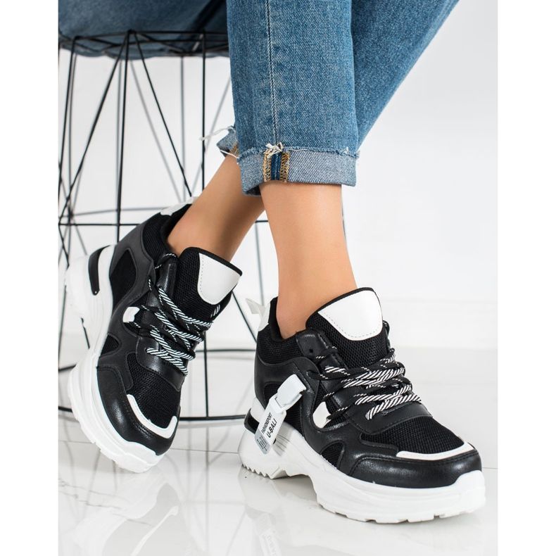 SHELOVET Black Fashion Sneakers 1