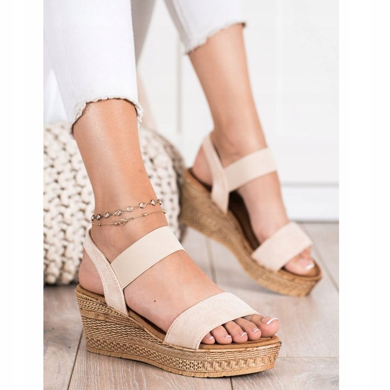 Queentina Light suede sandals beige 2