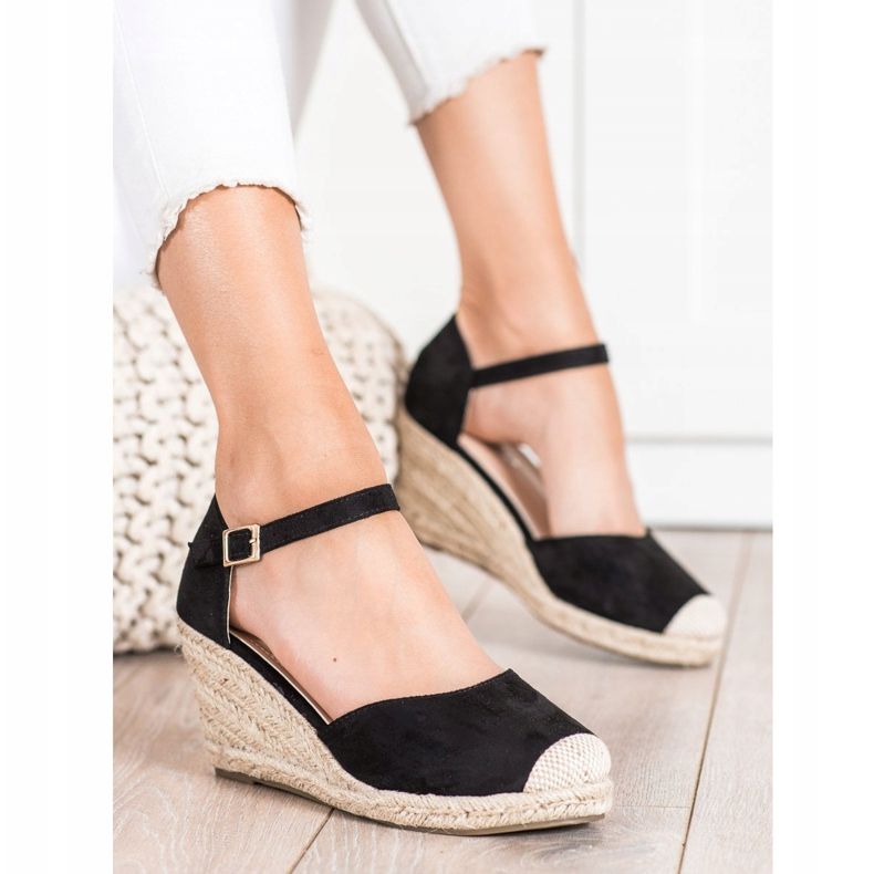 Cm Paris Black Espadrilles On The Wedge 1