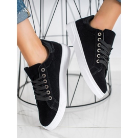 SHELOVET Suede Sneakers black 1