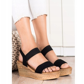 Queentina Light suede sandals black 2