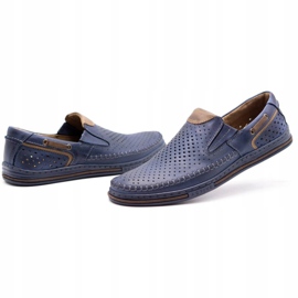 Polbut Men's leather shoes 09 for summer Navy blue with brown 4 Polbut Men's leather shoes 09 for summer Navy blue with brown 4