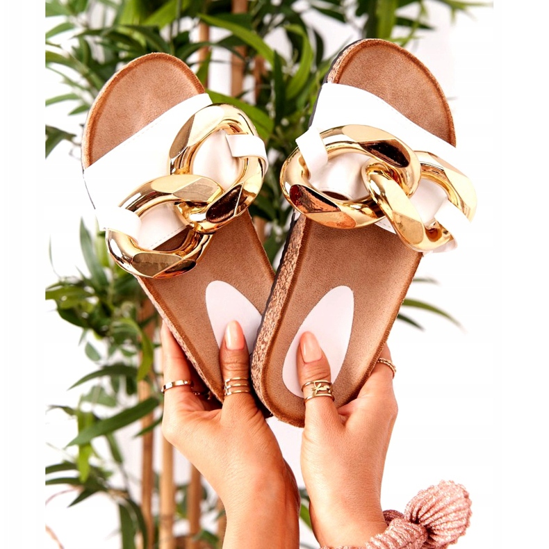 PS1 White Flip Flops With A Chain Last Dance golden 6