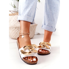 PS1 White Flip Flops With A Chain Last Dance golden 2