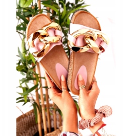 PS1 White Flip Flops With A Chain Last Dance golden 7