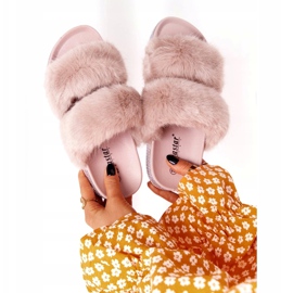 PS1 Beige Slippers On The Platform With Fur And Cubic Zirconia Wow! 5