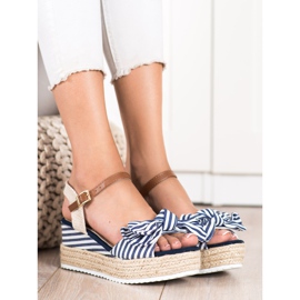 Sweet Shoes Espadrilles Sandals With Stripes beige navy blue 1 Sweet Shoes Espadrilles Sandals With Stripes beige navy blue 1
