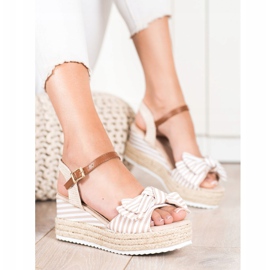 Sweet Shoes Espadrilles Sandals With Stripes beige brown 1