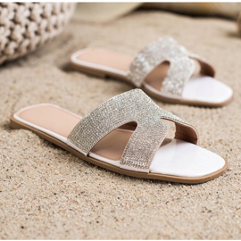 SHELOVET Slippers With Crystals white 1