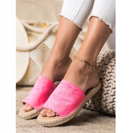 SHELOVET Classic Suede Slippers pink 1
