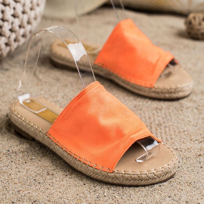 SHELOVET Classic Suede Slippers orange 1