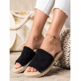 SHELOVET Classic Suede Slippers black 1