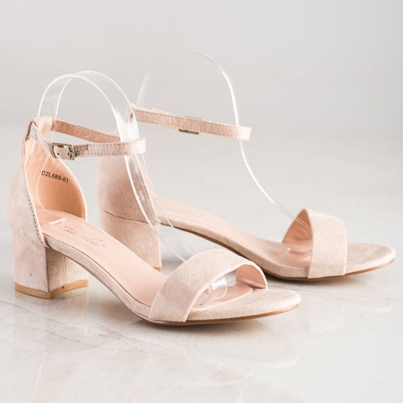 SHELOVET Sandals On A Low Bar beige 1