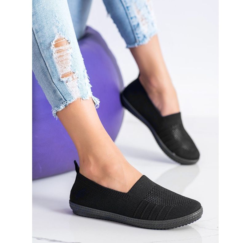 SHELOVET Openwork Slipons black 2