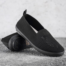 SHELOVET Openwork Slipons black 1