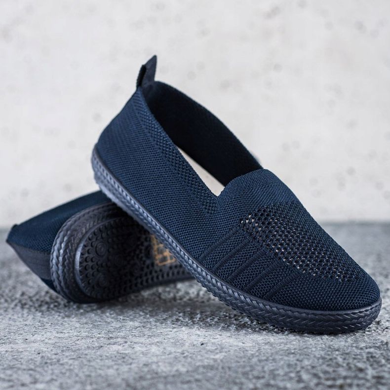 SHELOVET Openwork Slipons navy blue 1