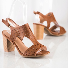 Renda Openwork Sandals With Eco Leather brown 1