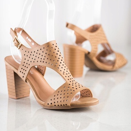 Renda Openwork Sandals With Eco Leather brown 1