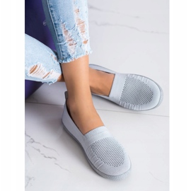 SHELOVET Openwork Slipons grey 1