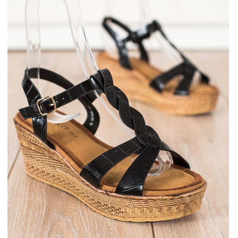 Queentina Eco Leather Sandals black 1 Queentina Eco Leather Sandals black 1