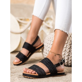 Mannika Black Braided Sandals 1