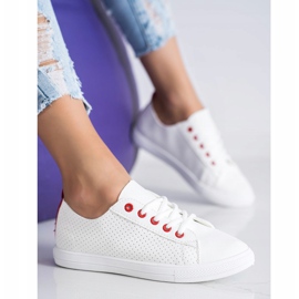 SHELOVET Openwork Sneakers With Eco Leather white 2