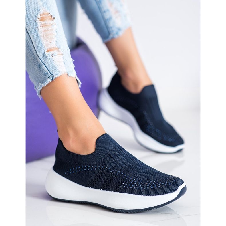 Renda Slip-on Sneakers With Crystals blue 2