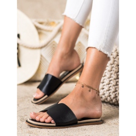 SHELOVET Elegant Eco Leather Slippers black 1 SHELOVET Elegant Eco Leather Slippers black 1