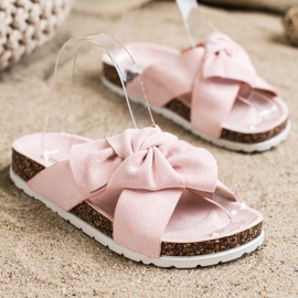 Ideal Shoes Fashionable Slippers pink 1