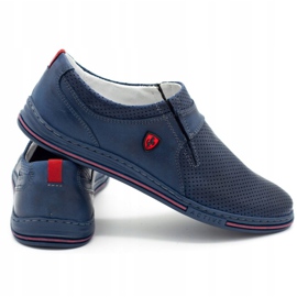 Polbut Men's leather shoes 362, perforated, navy blue 2 Polbut Men's leather shoes 362, perforated, navy blue 2