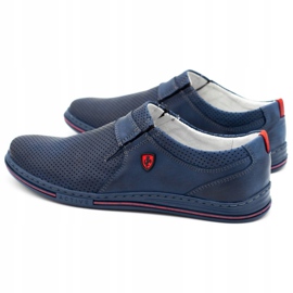 Polbut Men's leather shoes 362, perforated, navy blue 4 Polbut Men's leather shoes 362, perforated, navy blue 4