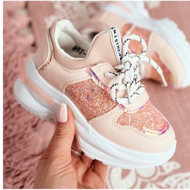 FRROCK Children's Sport Shoes with Glitter Pink Matylda 4