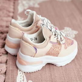 FRROCK Children's Sport Shoes with Glitter Pink Matylda 2
