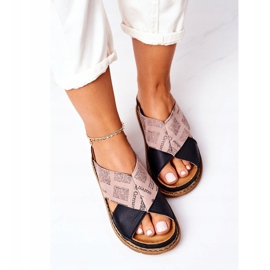 Maciejka 04986-01 Black-Brown Profiled Leather Slippers 1 Maciejka 04986-01 Black-Brown Profiled Leather Slippers 1