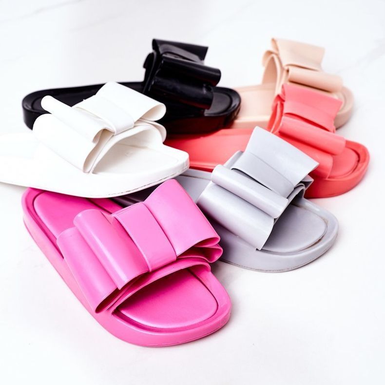 PS1 Rubber Slippers With Gray April Bow grey 1