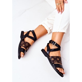 PS1 Flat Eco-leather Black Loretta Sandals 1