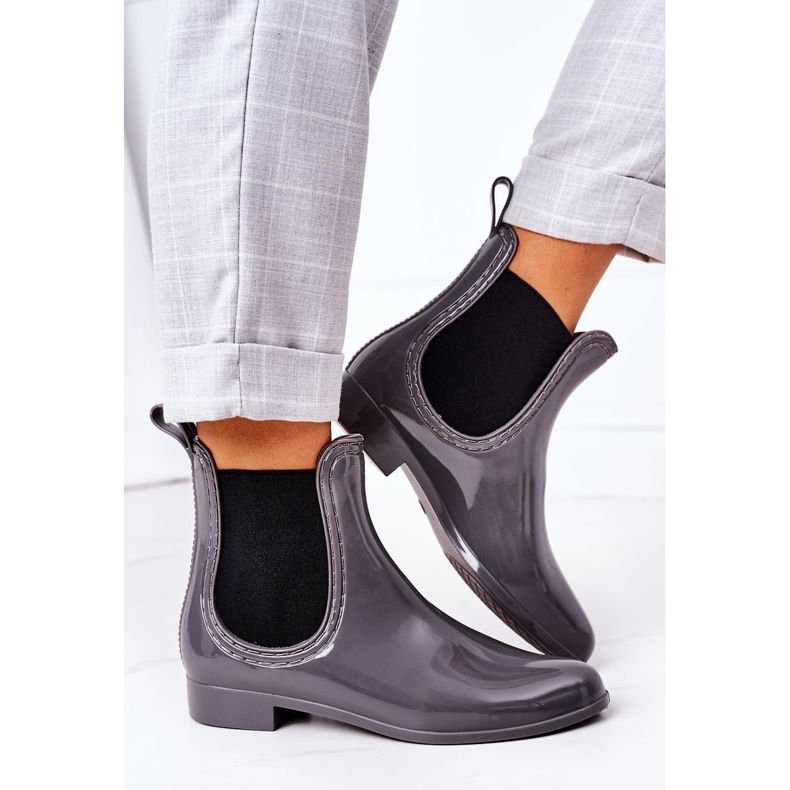 Shiny Gray Umbrella Jodhpur Boots grey 2