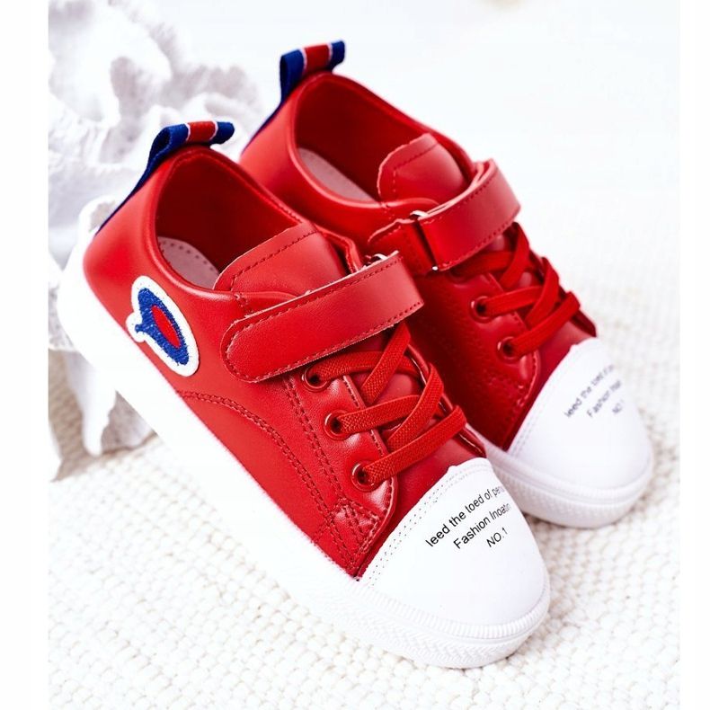 Apawwa Children's Red Cartoon Velcro Sneakers 2