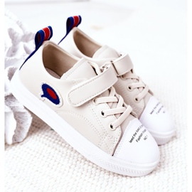 Apawwa Children's Beige Cartoon Velcro Sneakers 2