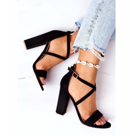 PS1 Suede Sandals On A Bar Black Dance With Me 1