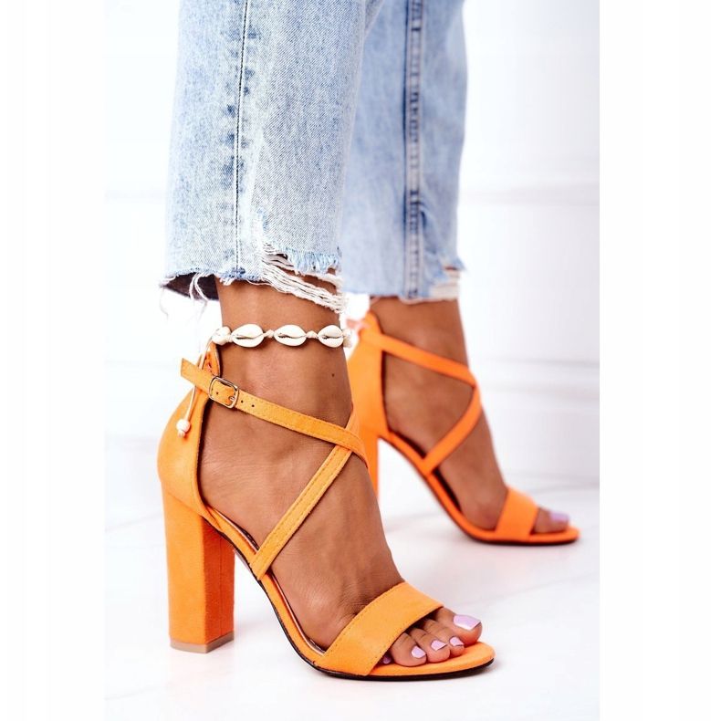 PS1 Suede Sandals On A Bar Orange Dance With Me 2