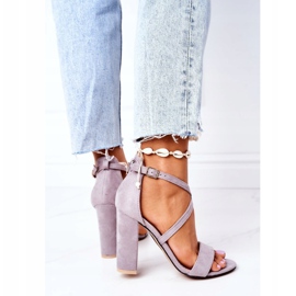 PS1 Suede Sandals On A Bar Gray Dance With Me grey 2