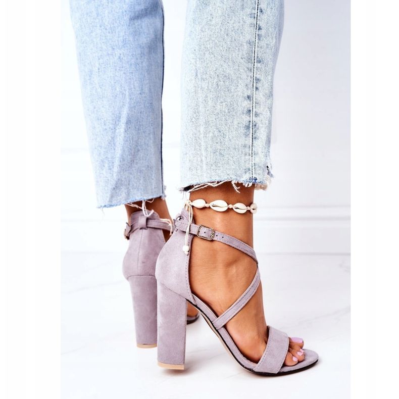 PS1 Suede Sandals On A Bar Gray Dance With Me grey 2