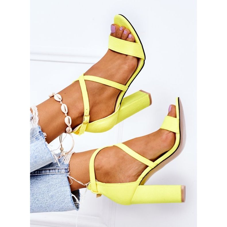 PS1 Suede Sandals On A Bar Neon Yellow Dance With Me 1