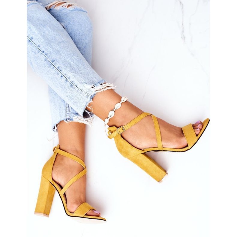 PS1 Suede Sandals On A Bar Yellow Dance With Me 1