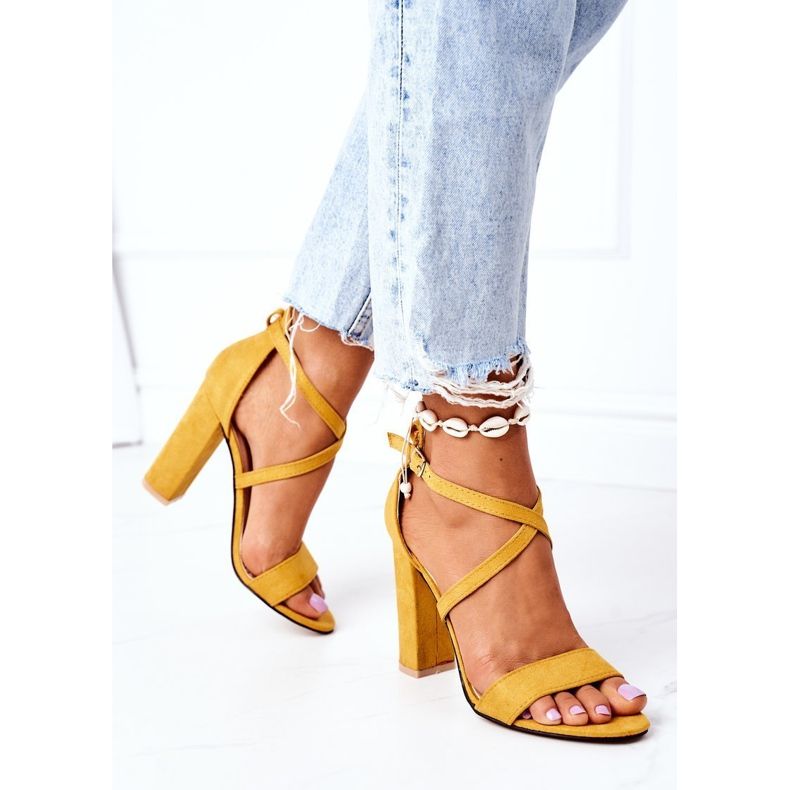 PS1 Suede Sandals On A Bar Yellow Dance With Me 2