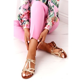 S.Barski Elegant sandals S. Barski 541-A1 Gold golden 3