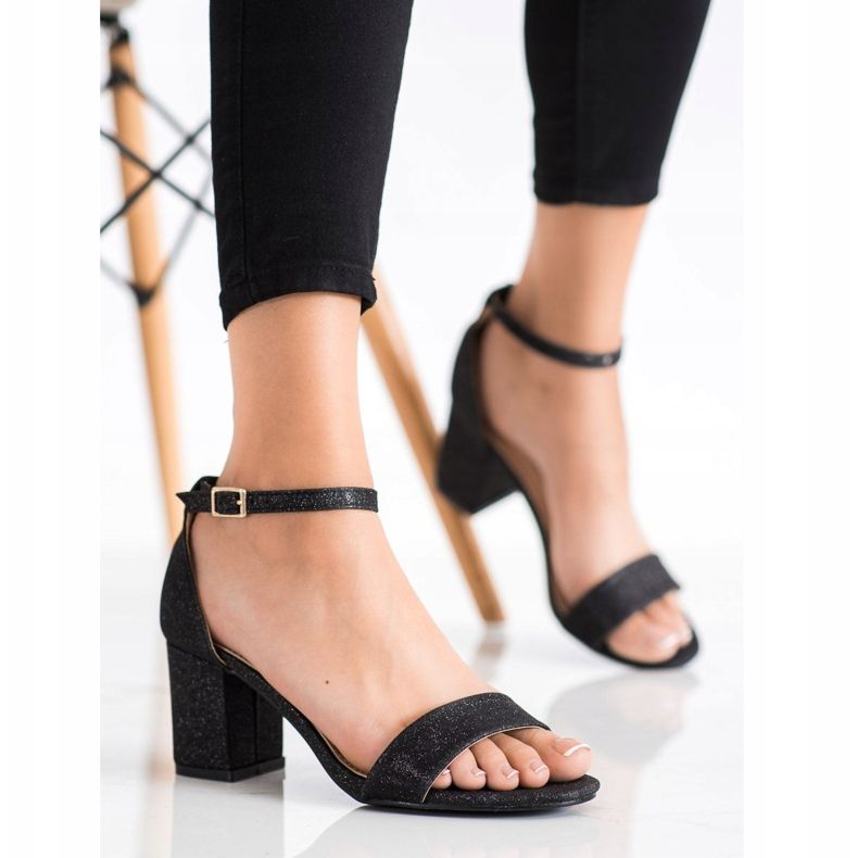 Mannika Classic Sandals With Glitter black 1 Mannika Classic Sandals With Glitter black 1