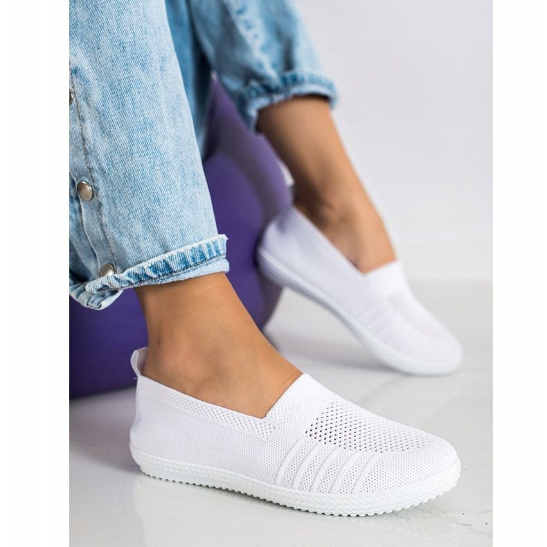 SHELOVET Openwork Slipons white 2