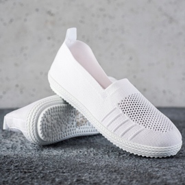 SHELOVET Openwork Slipons white 1